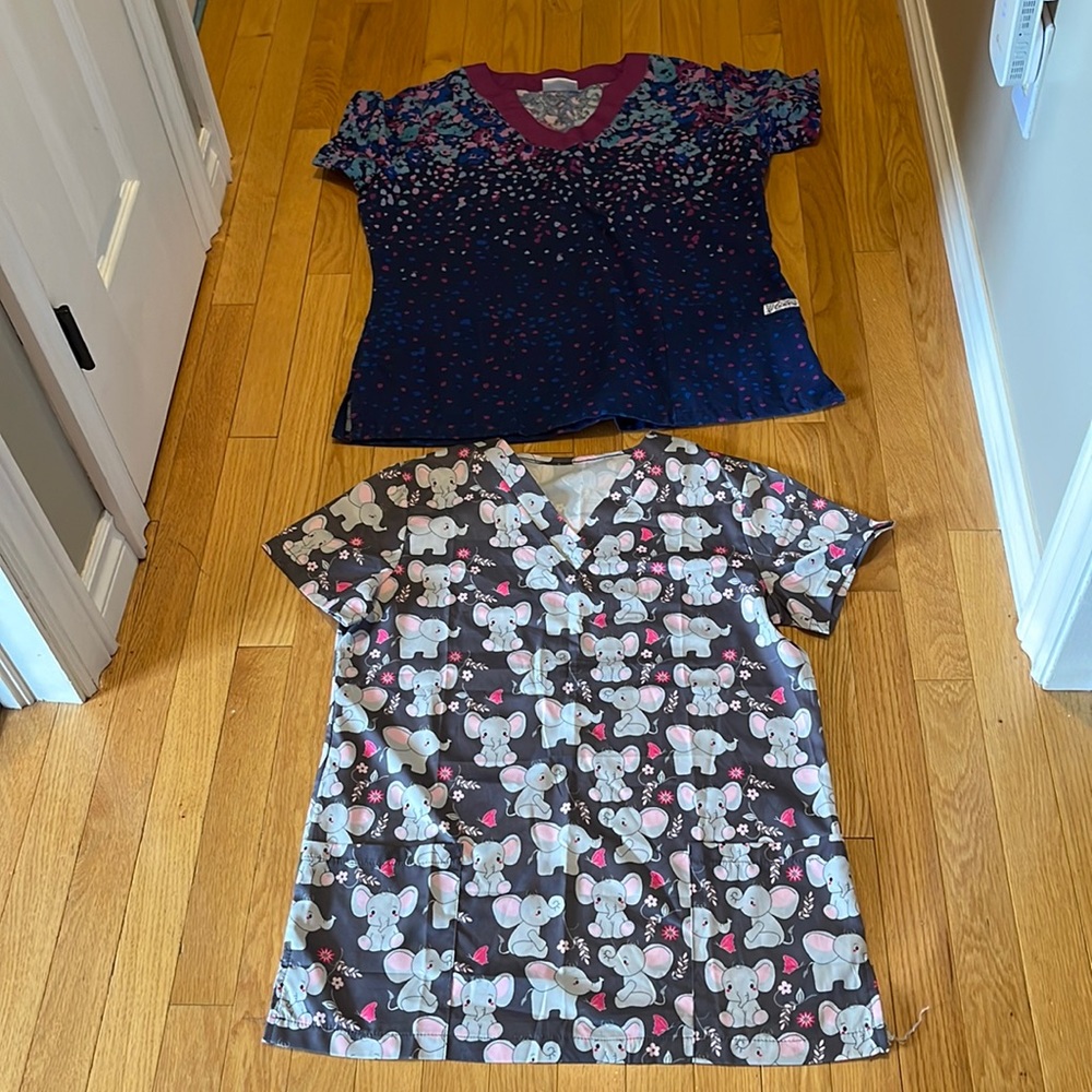 Scrub tops lot of 2 size medium